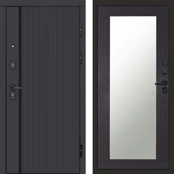 Входная дверь Termo-Door Урбан Black - Зеркало Триумф венге
