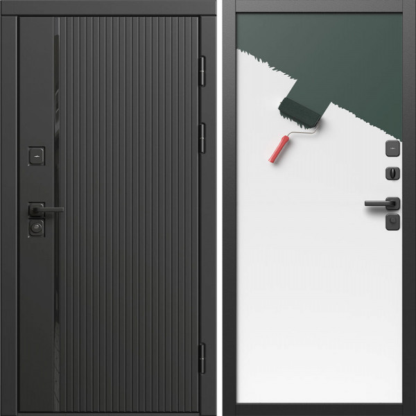 Входная дверь Termo-Door Урбан Блэк - Гладкая Панель Под Покраску (грунт)
