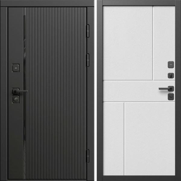 Входная дверь Termo-Door Урбан Блэк - Горизонт белый