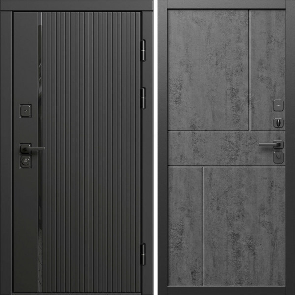 Входная дверь Termo-Door Урбан Блэк - Горизонт бетон темный