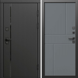 Входная дверь Termo-Door Урбан Блэк - Горизонт Grey софт