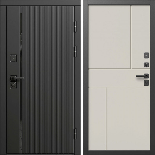 Входная дверь Termo-Door Урбан Блэк - Горизонт Слоновая кость