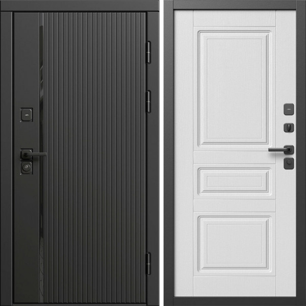 Входная дверь Termo-Door Урбан Блэк - Классика белое дерево