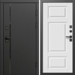 Входная дверь Termo-Door Урбан Блэк - Лион Белый софт