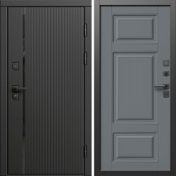 Входная дверь Termo-Door Урбан Блэк - Лион Grey софт