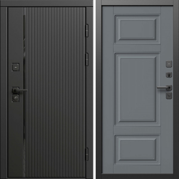 Входная дверь Termo-Door Урбан Блэк - Лион Grey софт