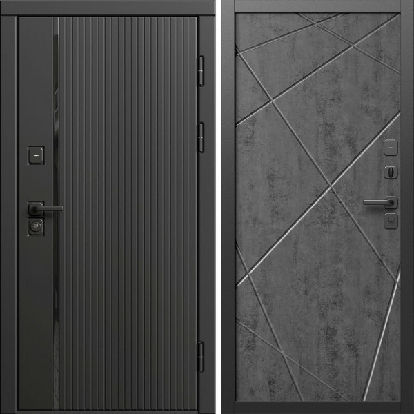 Входная дверь Termo-Door Урбан Блэк - Лучи бетон темный
