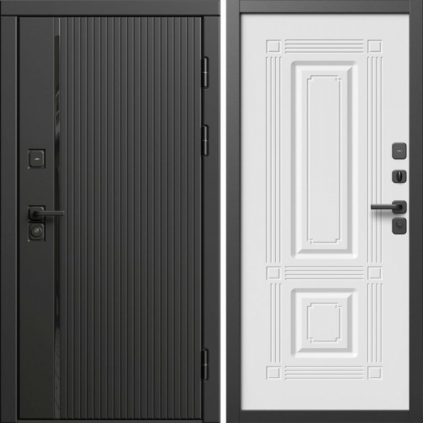 Входная дверь Termo-Door Урбан Блэк - Мадрид Белый софт
