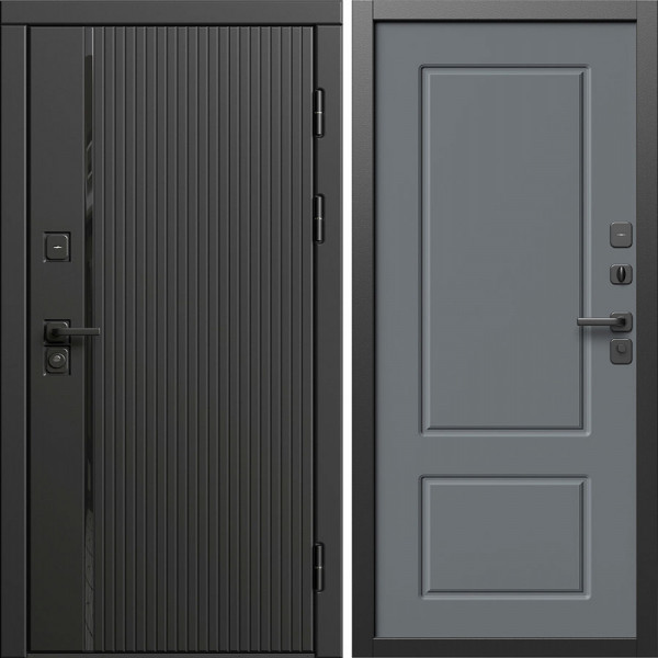 Входная дверь Termo-Door Урбан Блэк - Марсель Grey софт