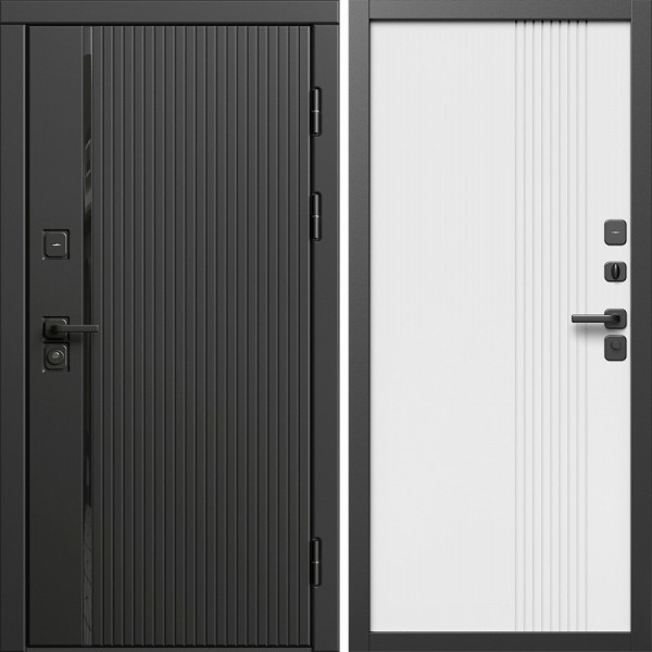 Входная дверь Termo-Door Урбан Блэк - Страйп Белый Софт