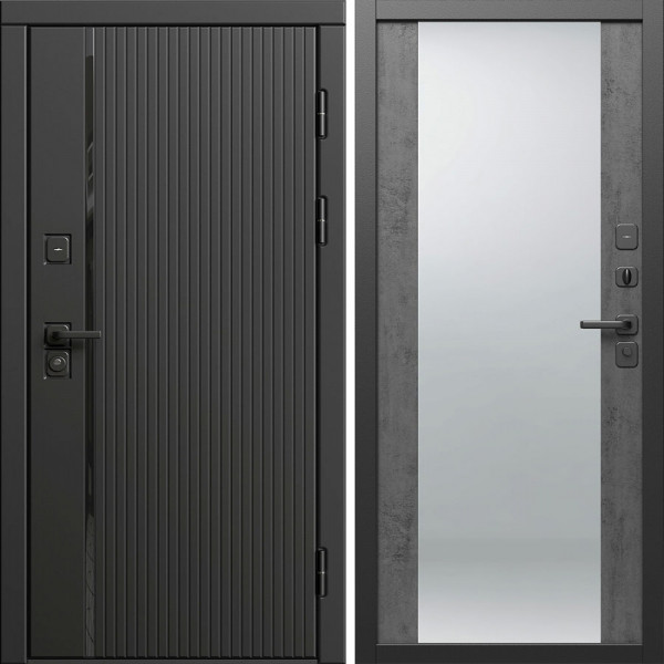 Входная дверь Termo-Door Урбан Блэк - Зеркало бетон темный