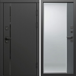 Входная дверь Termo-Door Урбан Блэк - Зеркало Фацет Grey софт