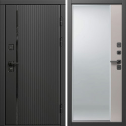 Входная дверь Termo-Door Урбан Блэк - Зеркало Фацет Капучино