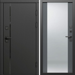 Входная дверь Termo-Door Урбан Блэк - Зеркало Grey Софт