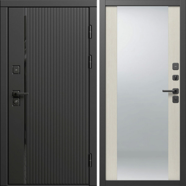Входная дверь Termo-Door Урбан Блэк - Зеркало лиственница