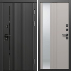 Входная дверь Termo-Door Урбан Блэк - Зеркало Люмис Капучино