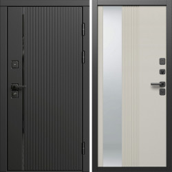 Входная дверь Termo-Door Урбан Блэк - Зеркало Люмис Соновая Кость