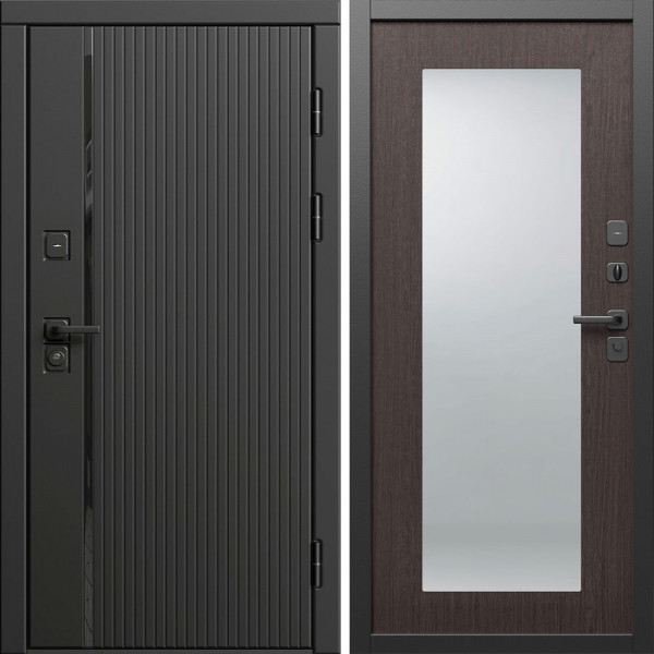 Входная дверь Termo-Door Урбан Блэк - Зеркало Триумф венге