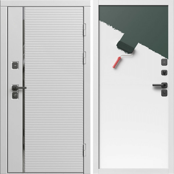 Входная дверь Termo-Door Вайт Лайн - Гладкая Панель Под Покраску (грунт)