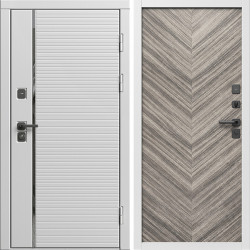 Входная дверь Termo-Door Вайт Лайн - Плаза Елочка Серая