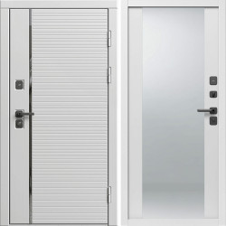 Входная дверь Termo-Door Вайт Лайн - Зеркало белый софт