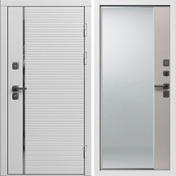 Входная дверь Termo-Door Вайт Лайн - Зеркало Фацет Капучино
