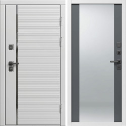 Входная дверь Termo-Door Вайт Лайн - Зеркало Grey Софт