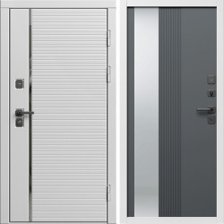 Входная дверь Termo-Door Вайт Лайн - Зеркало Люмис Грей Софт