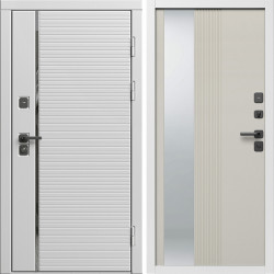 Входная дверь Termo-Door Вайт Лайн - Зеркало Люмис Соновая Кость