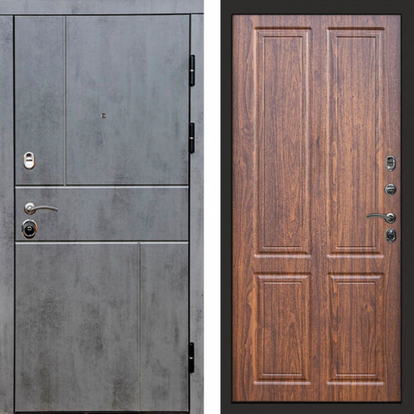 Входная дверь Termo-Door Вертикаль Бетон Темный - Без серии Орех стандарт