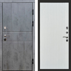 Входная дверь Termo-Door Вертикаль Бетон Темный - Flat Белый софт