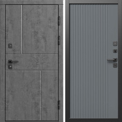 Входная дверь Termo-Door Вертикаль Бетон Темный - Флэт Grey софт