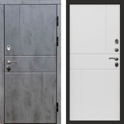 Входная дверь Termo-Door Вертикаль Бетон Темный - Горизонт белый