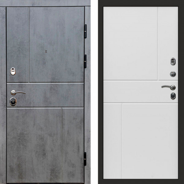 Входная дверь Termo-Door Вертикаль Бетон Темный - Горизонт белый