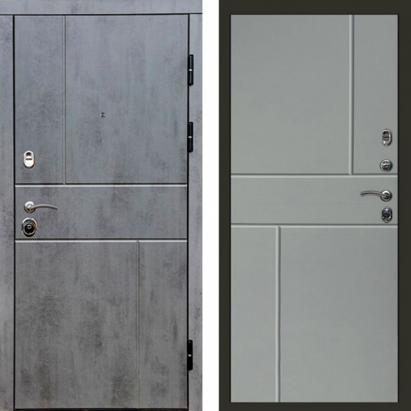 Входная дверь Termo-Door Вертикаль Бетон Темный - Горизонт Grey софт