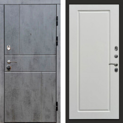Входная дверь Termo-Door Вертикаль Бетон Темный - Гранд Белый софт