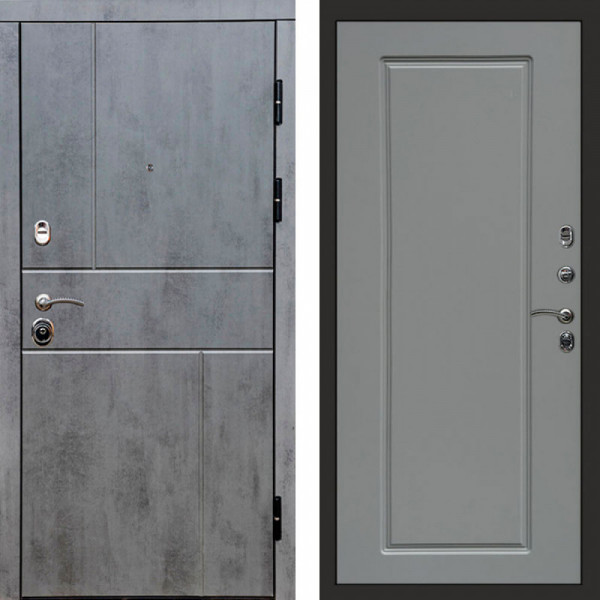 Входная дверь Termo-Door Вертикаль Бетон Темный - Гранд Grey софт