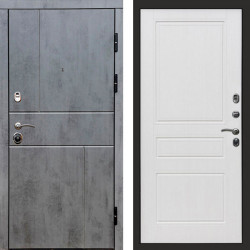 Входная дверь Termo-Door Вертикаль Бетон Темный - Классика белое дерево
