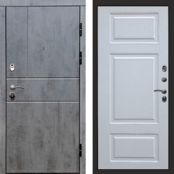 Входная дверь Termo-Door Вертикаль Бетон Темный - Лион Белый софт