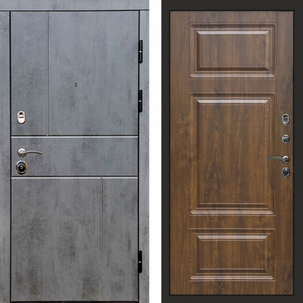 Входная дверь Termo-Door Вертикаль Бетон Темный - Лион Дуб