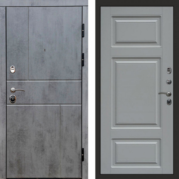 Входная дверь Termo-Door Вертикаль Бетон Темный - Лион Grey софт