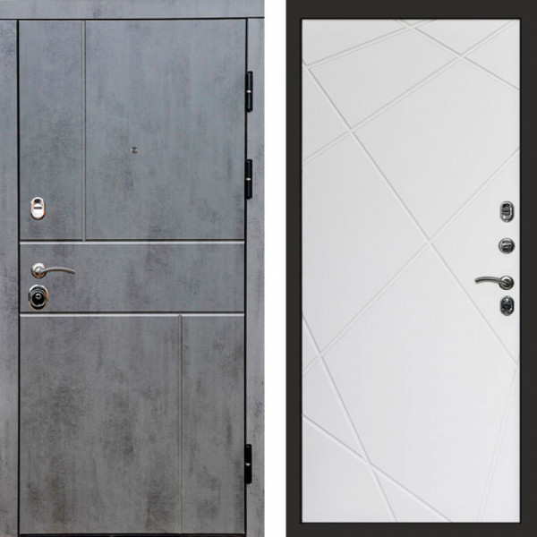 Входная дверь Termo-Door Вертикаль Бетон Темный - Лучи белый