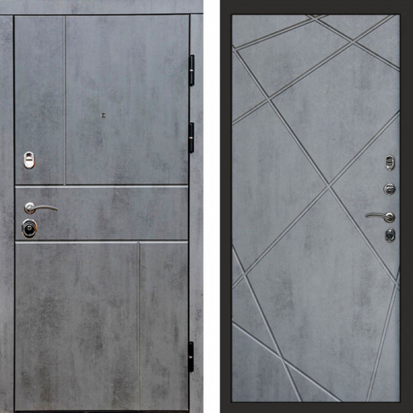 Входная дверь Termo-Door Вертикаль Бетон Темный - Лучи бетон темный