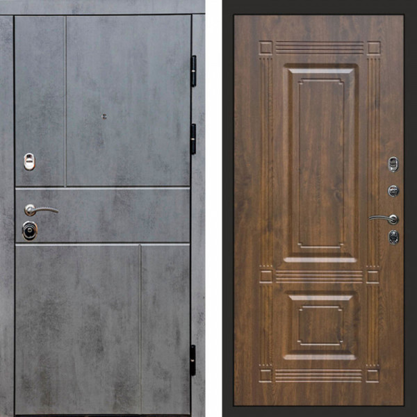 Входная дверь Termo-Door Вертикаль Бетон Темный - Мадрид Дуб