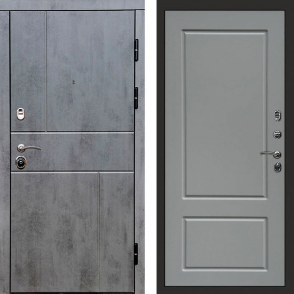 Входная дверь Termo-Door Вертикаль Бетон Темный - Марсель Grey софт