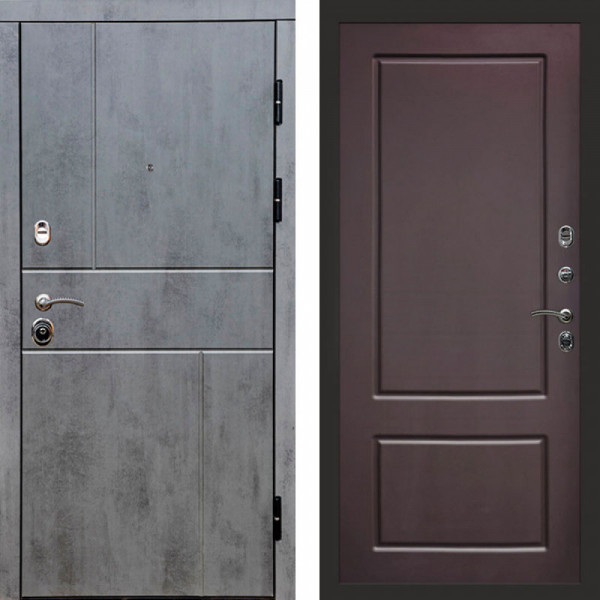 Входная дверь Termo-Door Вертикаль Бетон Темный - Марсель Шоколад