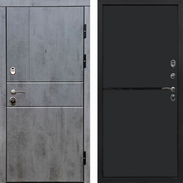 Входная дверь Termo-Door Вертикаль Бетон Темный - Нео Black