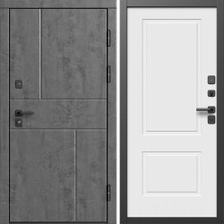 Входная дверь Termo-Door Вертикаль Бетон Темный - Нео Классика Белый Софт