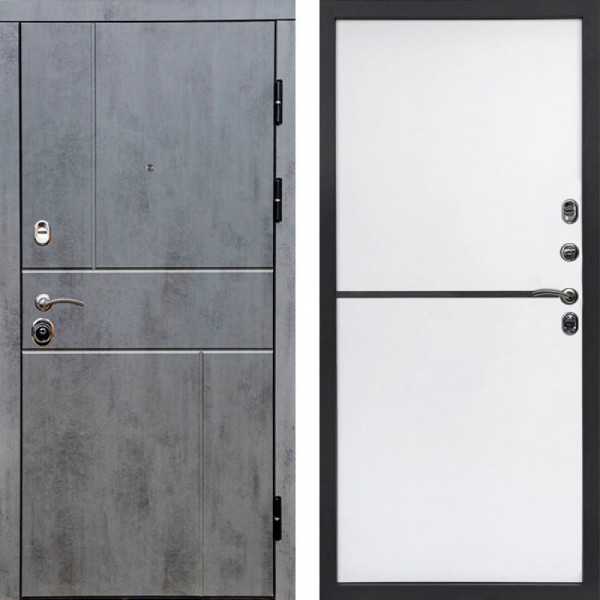 Входная дверь Termo-Door Вертикаль Бетон Темный - Нео White