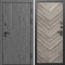 Входная дверь Termo-Door Вертикаль Бетон Темный - Плаза Елочка Серая
